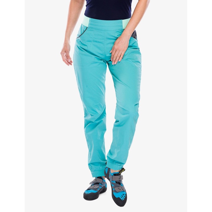 Női sportnadrág Mountain Equipment Anvil Pant, kék, organikus pamut, rugalmas, mandzsetta a lábon