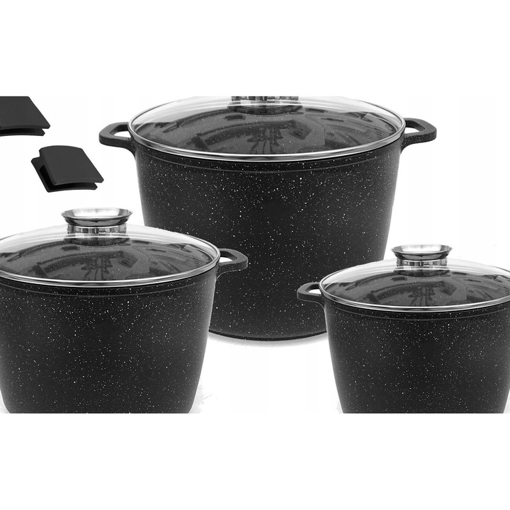 Set oale cu acoperire marmoasa 8 elemente, set suporturi din silicon