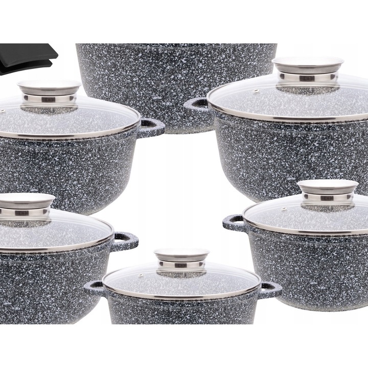 Set oale cu capac din marmura, 14 elemente