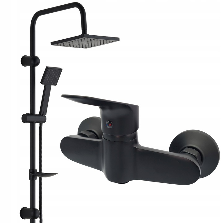 Set dus cu baterie, negru, 20cm, loft cubic, reglabil