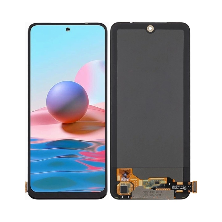 Display OLED pentru Xiaomi Redmi Note 10 4G / 10S, negru, cu digitizer si folie protectoare