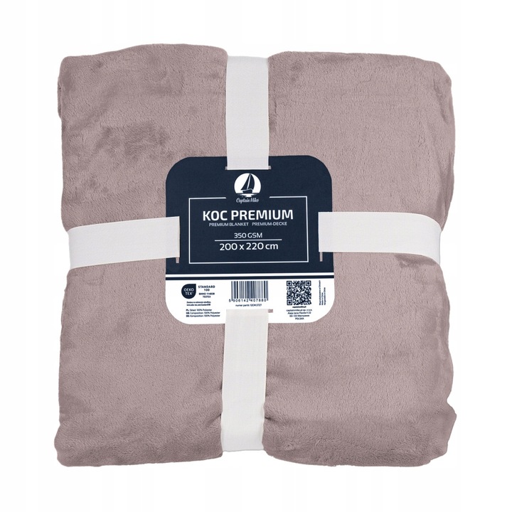 Patura polar 200x220cm, roz, calduroasa, moale, pentru alergici, set Captain Mike