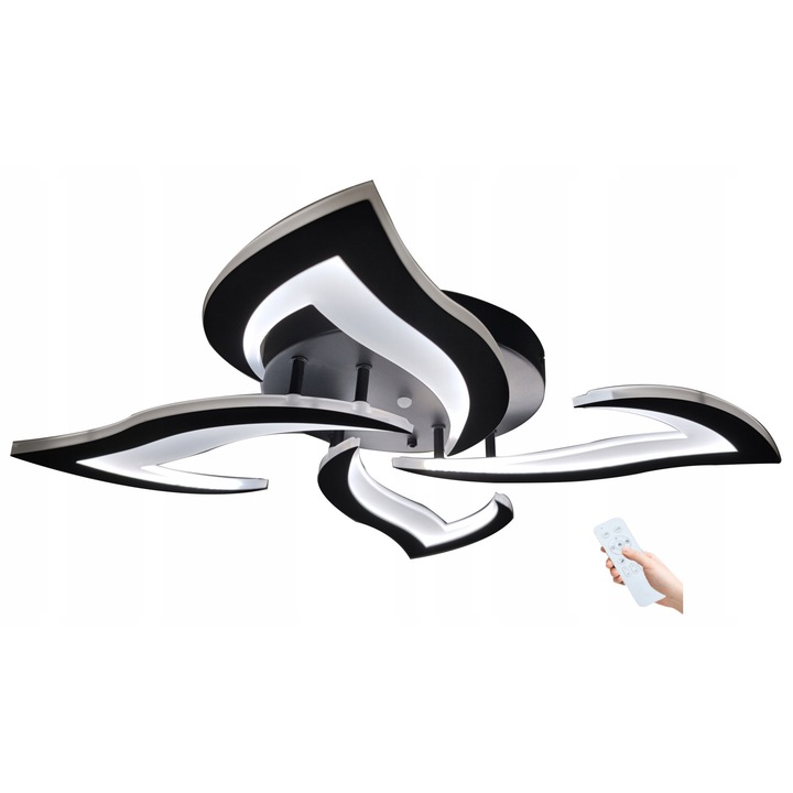 LED плафониера Mikka Lotos 4 ринга 44W, черна
