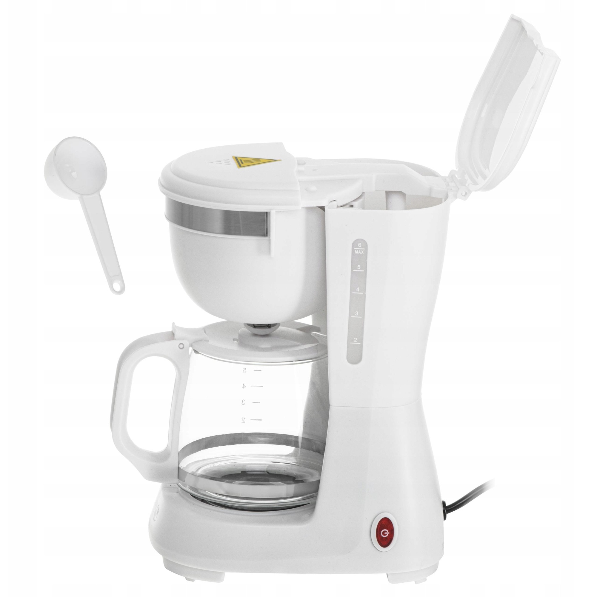 Cafetiera filtranta ADLER AD 4381W cu filtru nylon reutilizabil, mentinere temperatura 40 min, blocare picurare, Alb, 0,6 l