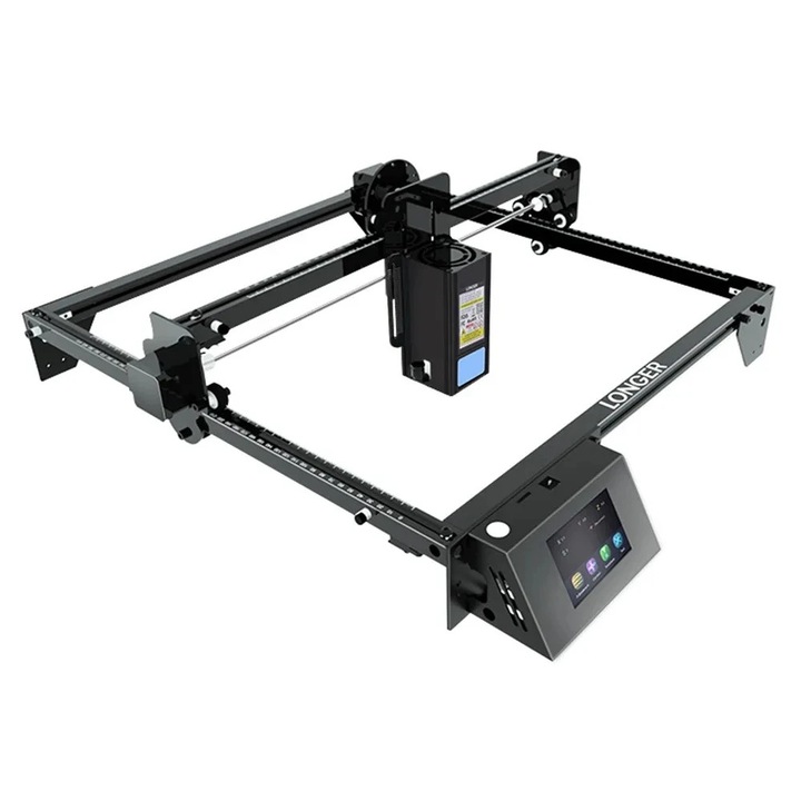 RAY5 20W, Masina de gravat laser, Punct laser 0, 08×0, 10 mm, Ecran tactil color, Chipset 32-bit, Conexiune prin aplicatie, Suprafata 375×375 mm, Roz/Negru