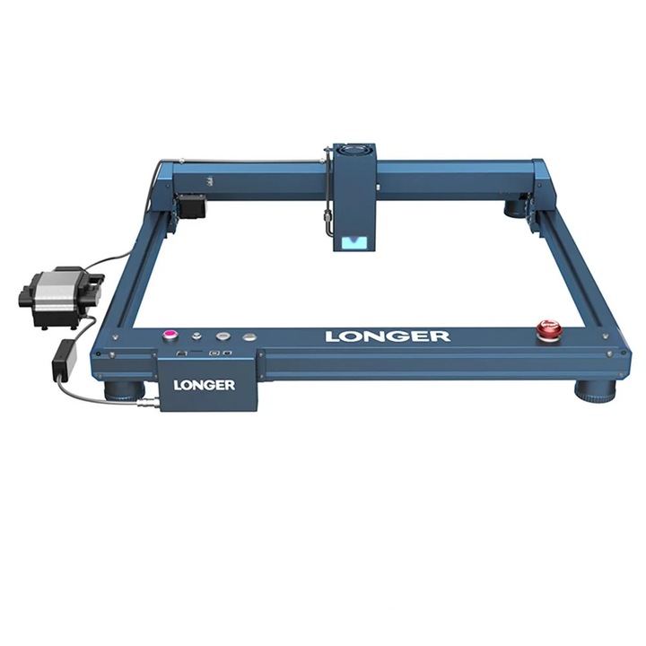 Masina de gravat laser, Laser B1 40W, Dioda laser 40 W 450 nm, Suprafata 450×440 mm, Punct 0, 10×0, 15 mm, USB/TF/WiFi/Aplicatie, Roz/Negru
