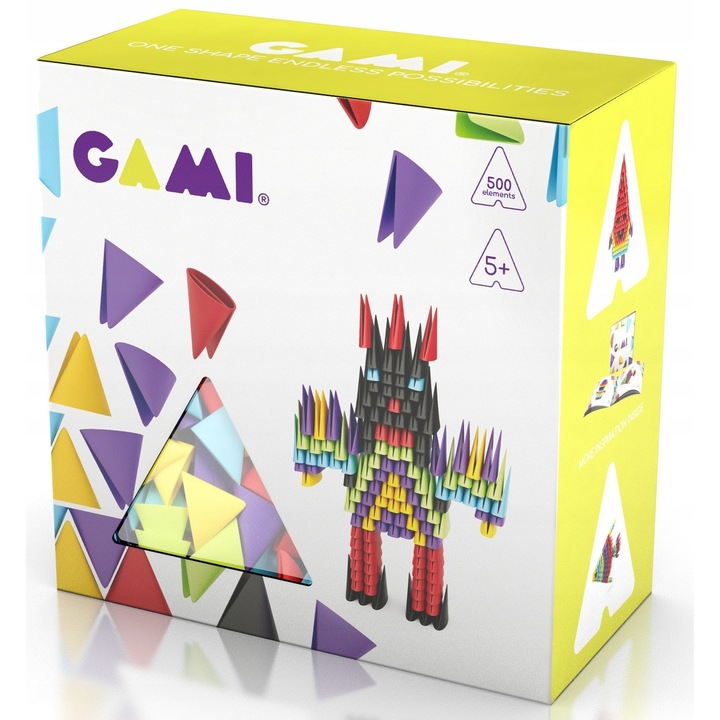 Set de constructie Gami, 500 piese, multicolor, 20x20x10cm