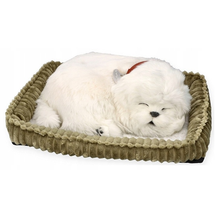 Jucarie de plus, Perfect Petzzz, Piesek Maltanczyk, respirabil, somnoros