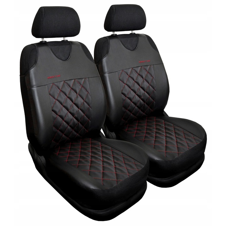 Huse auto, Auto-dekor, set 2 bucati, negru si rosu, pentru Hyundai Atos I, II (1997-2008)