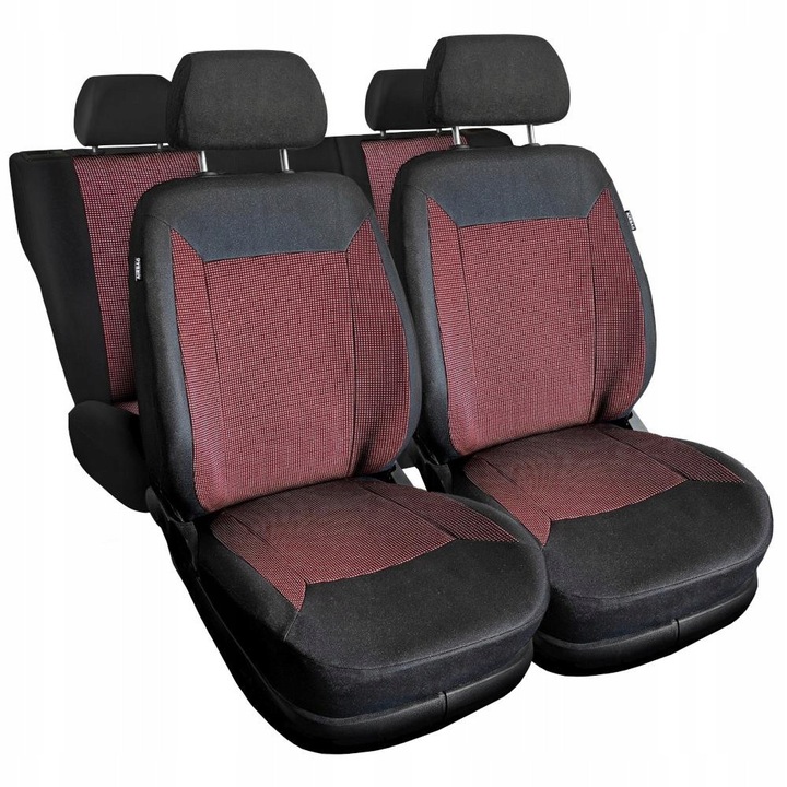 Huse auto set ROYAL pentru Alfa Romeo 147, rosu, 2 huse pentru scaune fata, 1 husa pentru bancheta spate, 5 huse pentru headrest