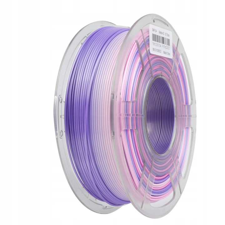 Filament 3D PLA SILK 1.75mm 1kg RAINBOW 03, multicolor, pentru imprimante 3D