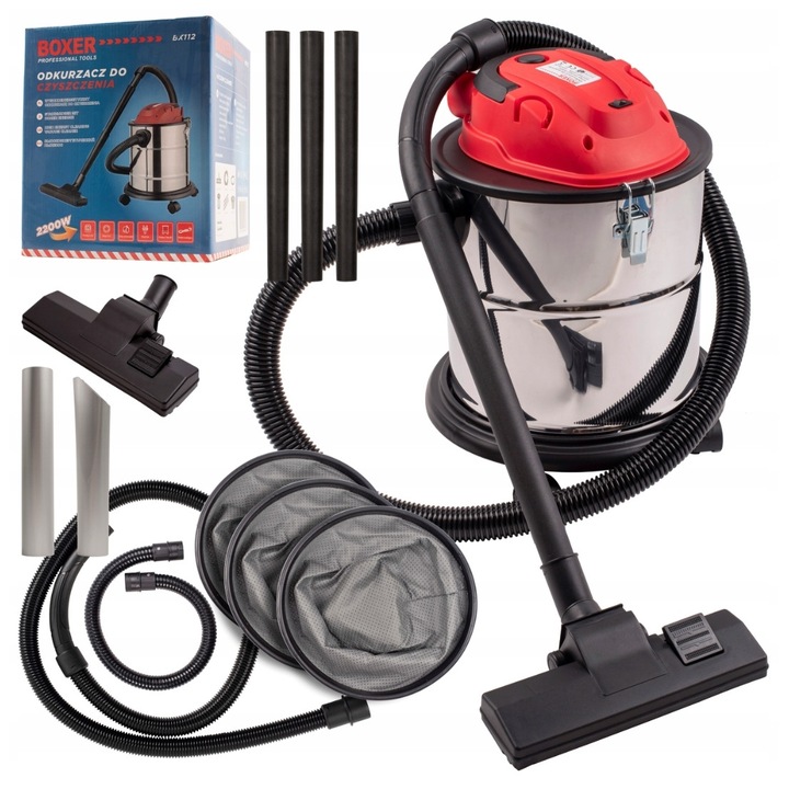 BOXER ipari porszívó 2200W, HEPA szűrő, 95cm-es cső, 3.5kg