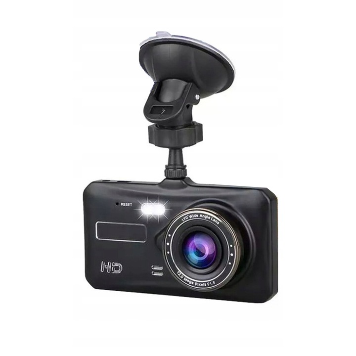 Camera auto DVR DIAWAY, model 2025, Full HD, camera fata si spate, 170° vizibilitate, 120x65x80mm, set complet cu card microSD 64GB