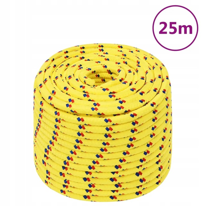 Polipropilén kötél 12mm, sárga, 25m, időjárásálló