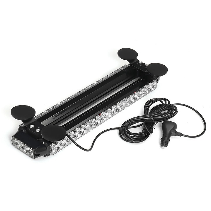 Bara luminoasa LED de avertizare, Traffic Advisor light bar, Lungime 53 cm, Cu 42 LED, Putere 144 W, Stroboscop cu doua fete, Impermeabil, Chihlimbar 3000 K