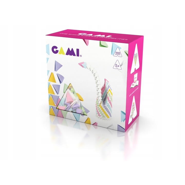 Set de constructie Meli Gami Pink 500 elemente, pastelate, 3cm, pentru copii 5+