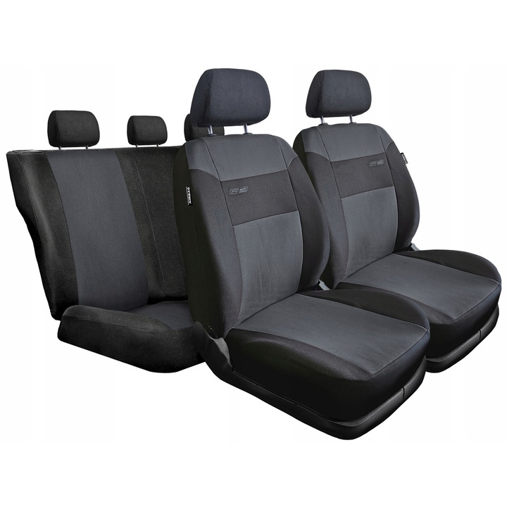 Huse auto, Auto-dekor, set complet pentru Toyota Proace I, II, ciemnoszary, 2x fata, 1x spate, 5x headrest