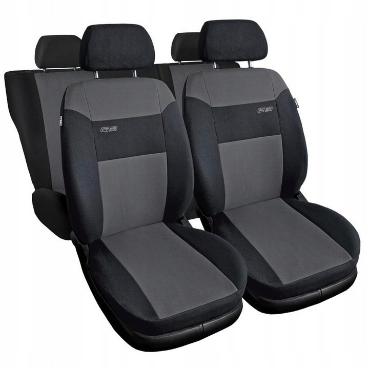 Huse auto set Auto-dekor pentru Nissan Pulsar 2014-2018, ciemnoszary, 2 huse pentru scaune fata, 1 husa pentru bancheta spate, 5 huse pentru headrest