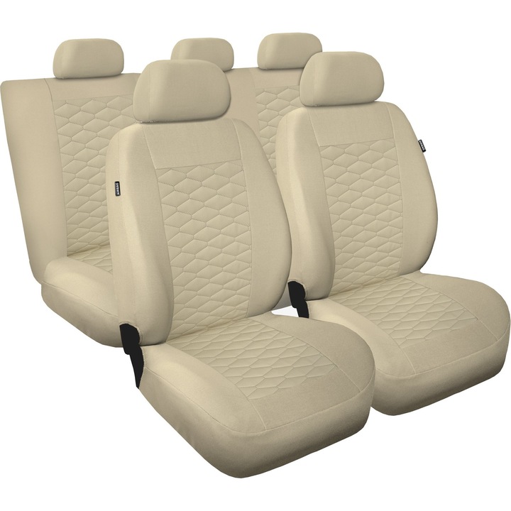 Huse auto, Auto-dekor, set 2 huse pentru scaune fata, huse pentru spatar si suporturi de cap, multicolor, universal