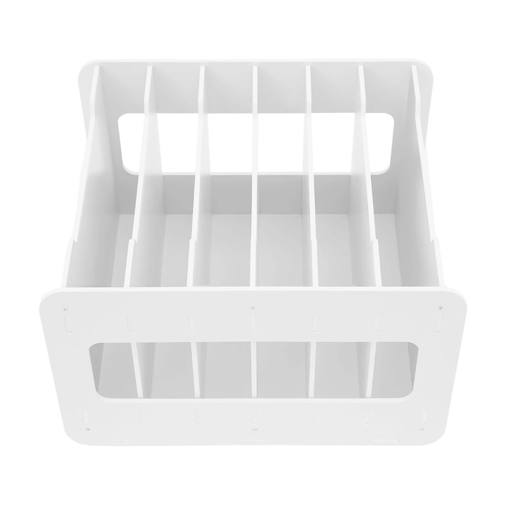 Organizator birou, tava documente A4/sortator hartie, 7 niveluri, distanta intre tavi 5, 5 cm, grosime separator 0, 5 cm, PVC, alb