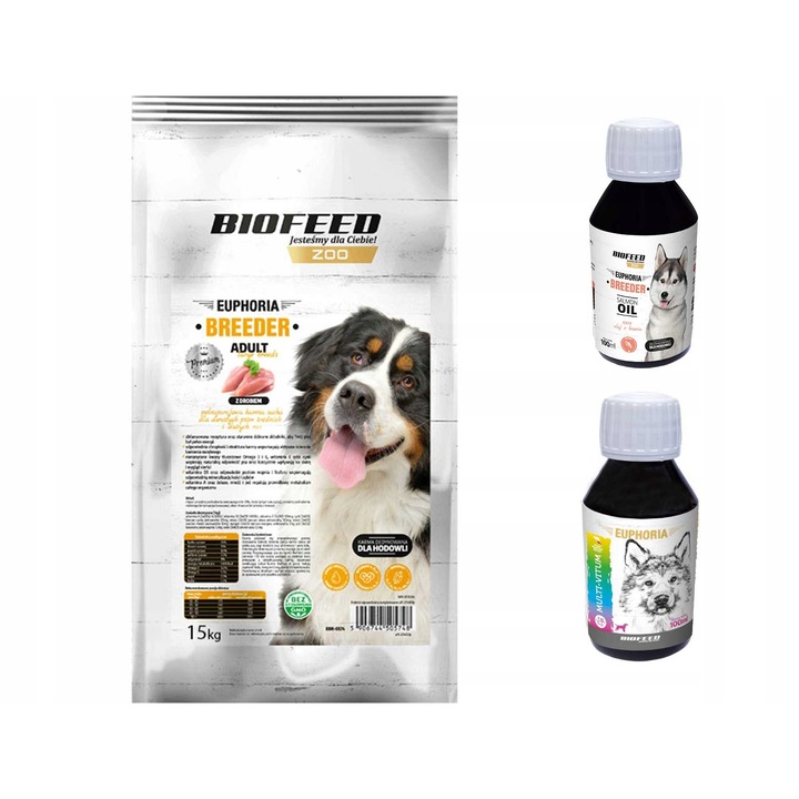 BIOFEED, hrana pentru caini, 15kg, pentru rase mici, cu Omega 3, granule crocante