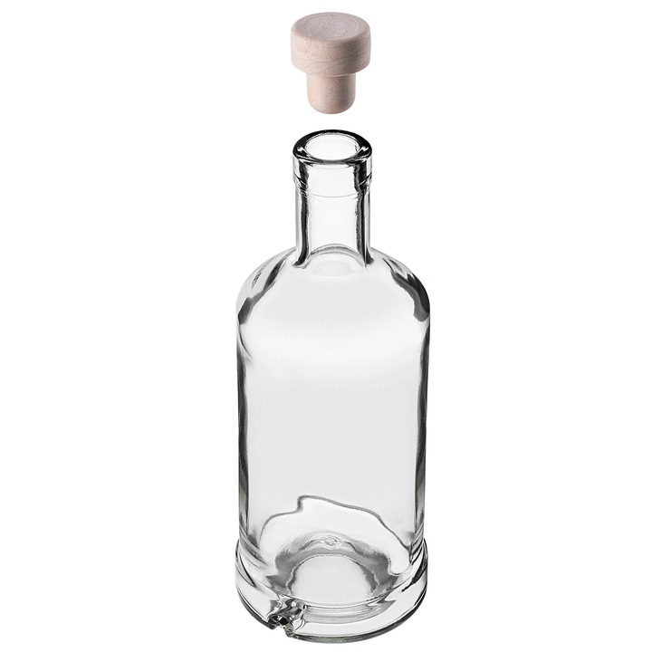 Sticla pentru bauturi, 500 ml, Din sticla, Cu dop sintetic, Set 50 bucati