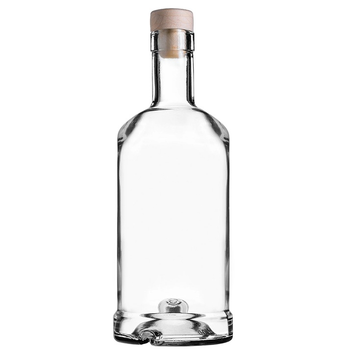 Sticle de sticla pentru alcool, Set, 500 ml, Dop sintetic, 10 buc, Pentru bauturi spirtoase, vin, lichior