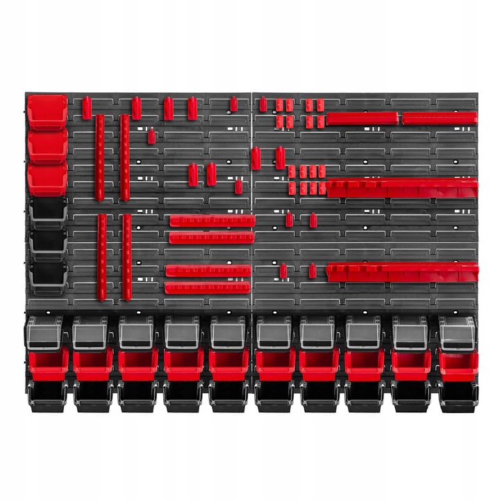 Панел за инструменти, Перфорирана стенна дъска (pegboard), 116 x 78 см, комплект от 80 части, стенен монтаж
