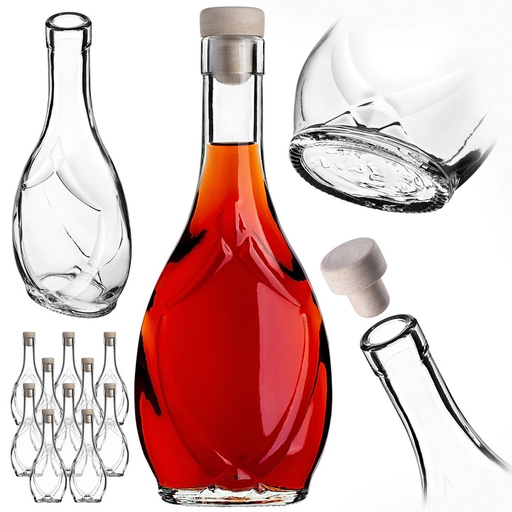 Sticla pentru tinctura, 250 ml, dop sintetic, set 10 bucati, din sticla, conform FCM
