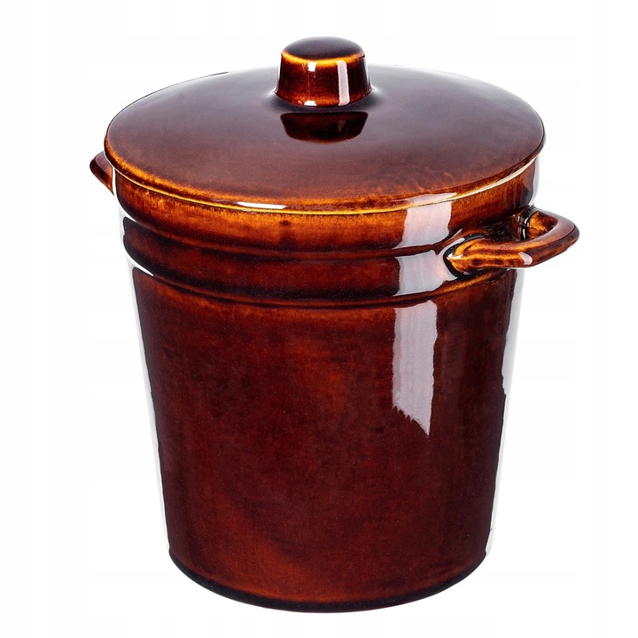 Vas pentru untura din ceramica de gresie, Recipient de depozitare, 2 l Capacitate, Certificare FCM, Maro