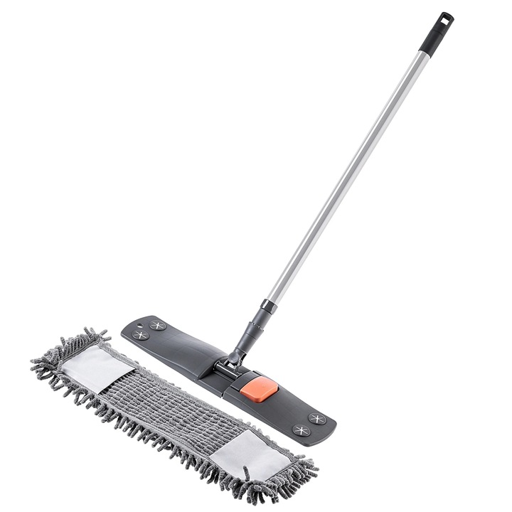 Cap de mop din microfibra, pentru mop plat, dreptunghiular, 1 buc, gri inchis