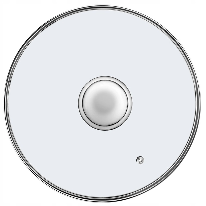 Capac din sticla, Capac universal pentru oale si tigai, 24 cm, Rezistent la caldura, Transparent