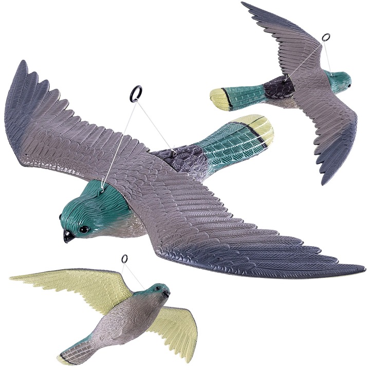 Sperietoare pasari si porumbei, Imitatie soim (vanturel), Design zburator, Pentru gradina si balcon, Exterior