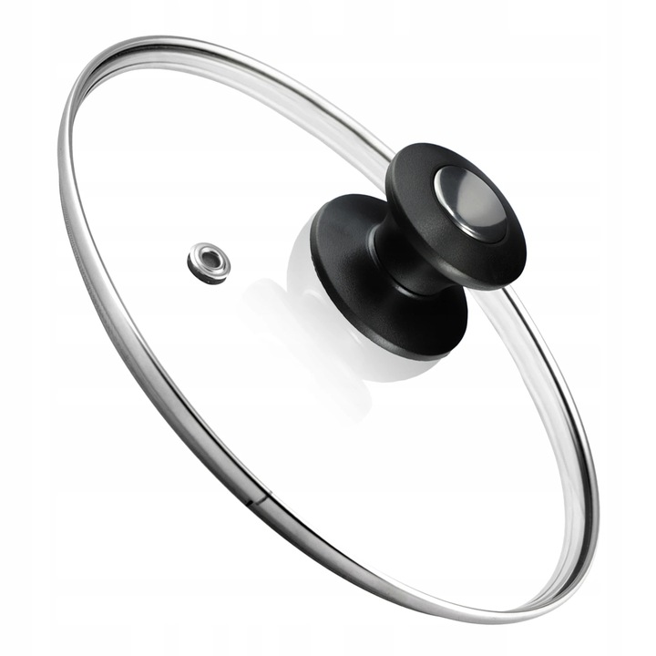 Capac din sticla, capac pentru oale si tigai, diametru 22 cm, sticla transparenta, certificat CE/UE