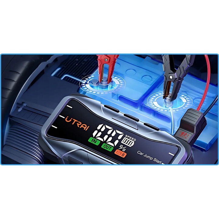 Dispozitiv de pornire auto Utrai J10, 6000A, powerbank, LED, set complet