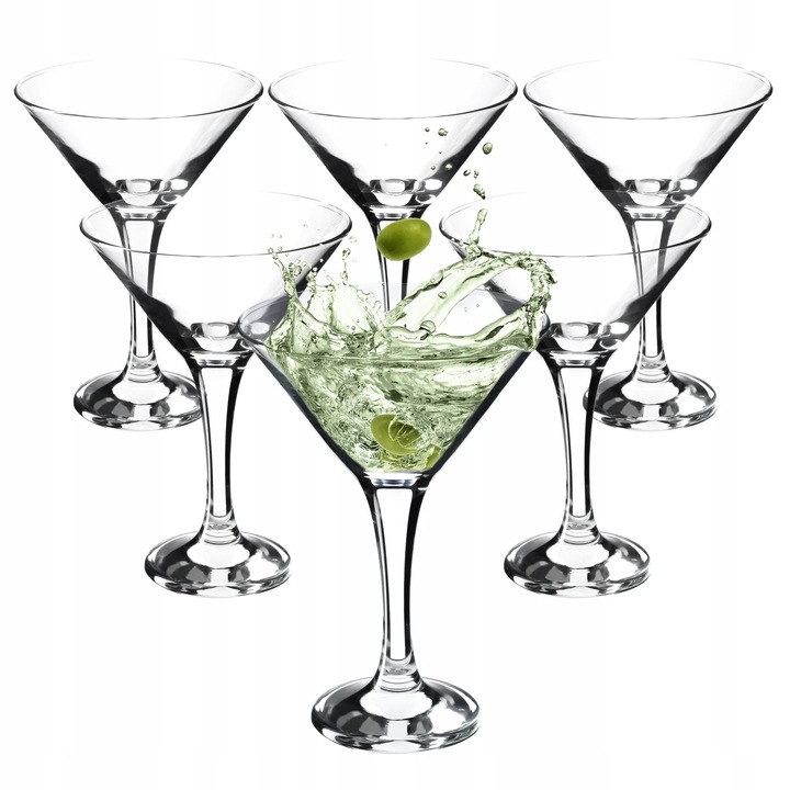 Set Pahare Martini, Pahare Cocktail, 175 ml, Set 6 Bucati, Sticla, Pentru Bauturi