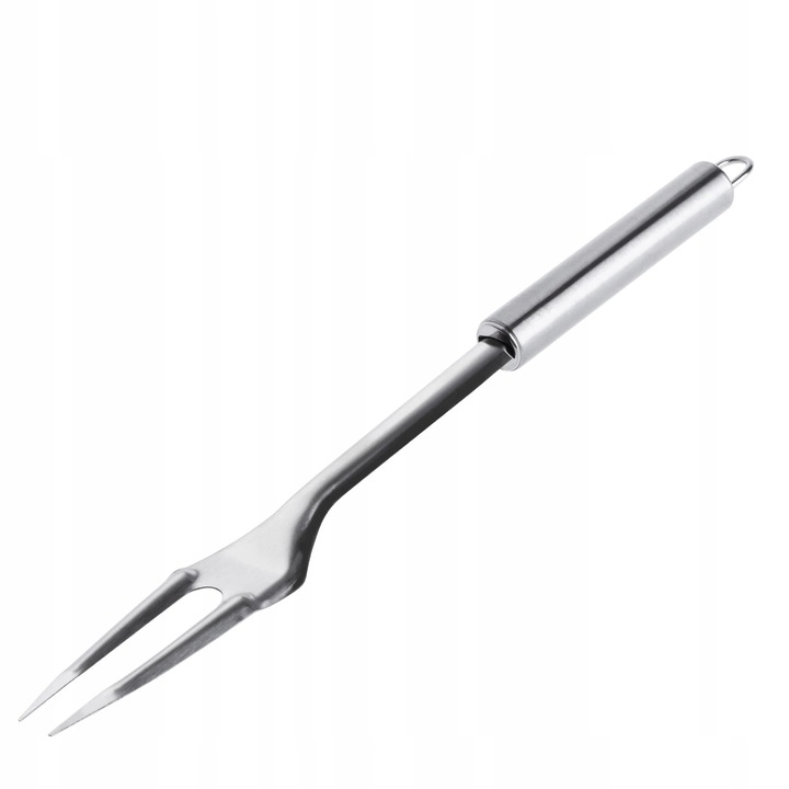 Furculita pentru carne, Furculita de gratar, Otel inoxidabil, Lungime 33 cm, Pentru gratar si friptura, Argintiu