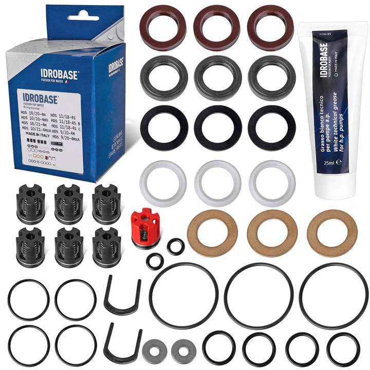 Set reparare Idrobase pentru aparate de spalat cu presiune, 6 valve, 13 o-ringuri, multicolor