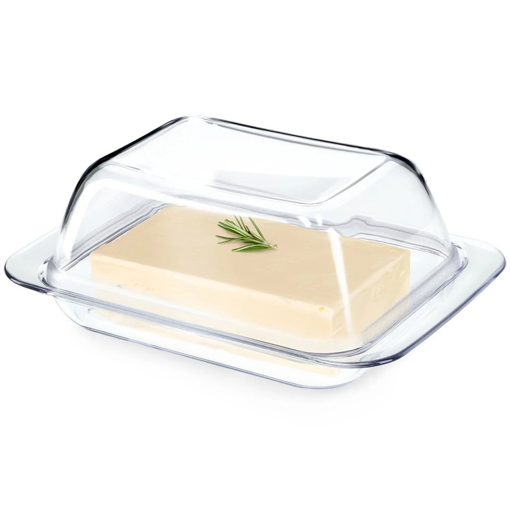 Cutie pentru unt, Recipient cu capac pentru unt, Plastic, 18x12 cm, Certificat FCM