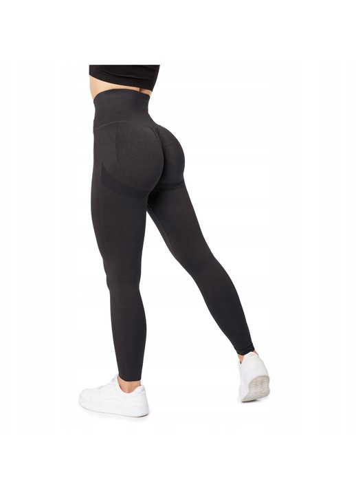 Colanti, Bellivalini, Push Up, talie inalta, fara cusaturi, grafit, sport fitness, L INTL