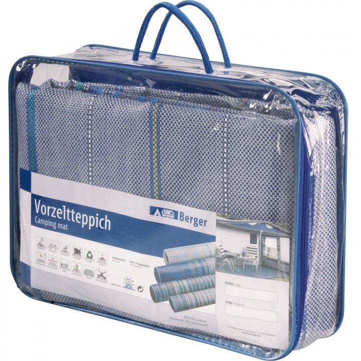 Mata Arisol Luxe, 250x600cm, polipropilen, rezistenta la apa si soare, albastra