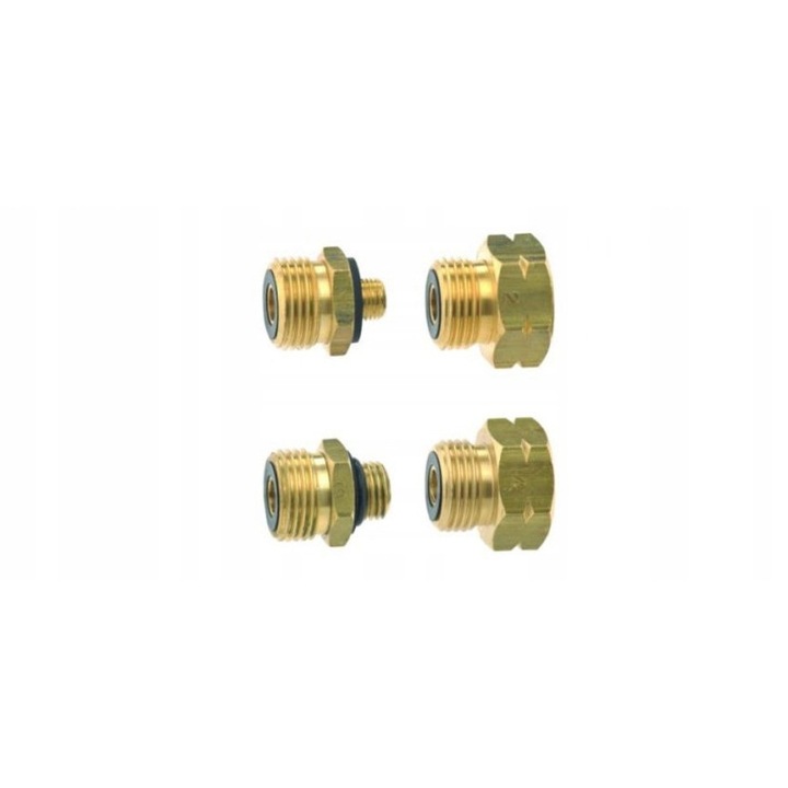 Set adaptori Gok EuroSet pentru butelii de gaz 11 kg, 4 piese, auriu