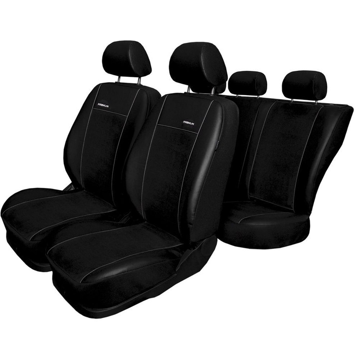 Премиум калъфи за седалки за Suzuki SX4 2006-2013, 535, еко кожа, пълен комплект, черен