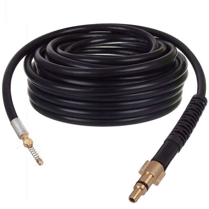 Hose de curatare canalizare 5m, Techkar, cu duza cu arcuri, nylon, 200 Bar, pentru aparate de spalat cu presiune