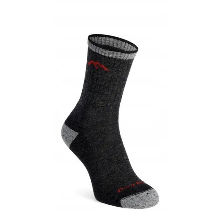 Sosete sport barbati Darn Tough Hiker Micro Crew Midweight cu amortizare, negre, marimea M 41-42,5, set 1 pereche