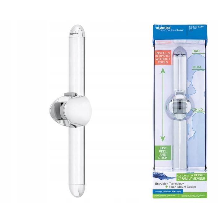 Coloana de dus Oxygenics, suport prindere, montare fara gaurire, 89x82x406mm
