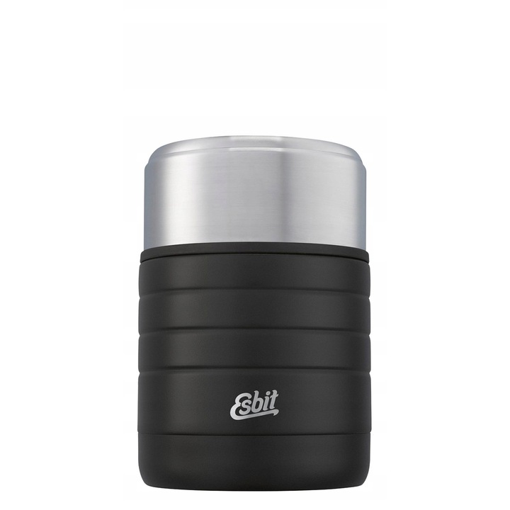 Termos pentru mancare Esbit Majoris, 0,6L, inox, argintiu/negru, capacitate 0,6L, design cu functie de bol