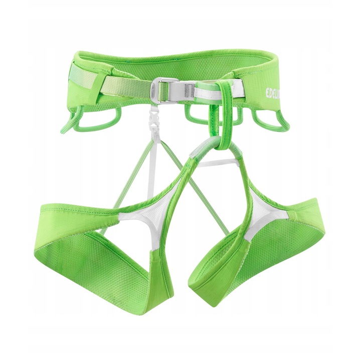 Uprza de escalada EDELRID Ace II, verde neon, 3D-Vent Lite, 319g, L