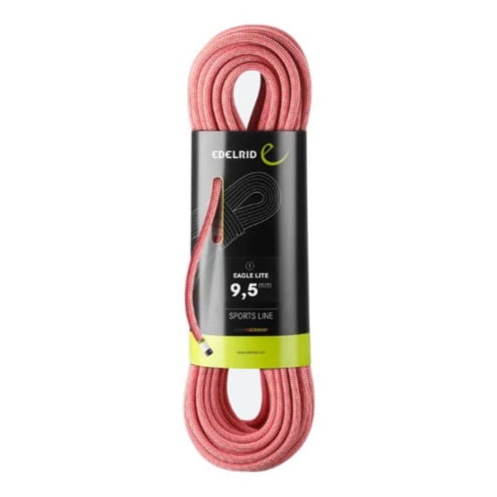 Lina dinamica EDELRID EAGLE LITE 9.5 mm 50 m, 62 g/m, 9 caderi, rosie
