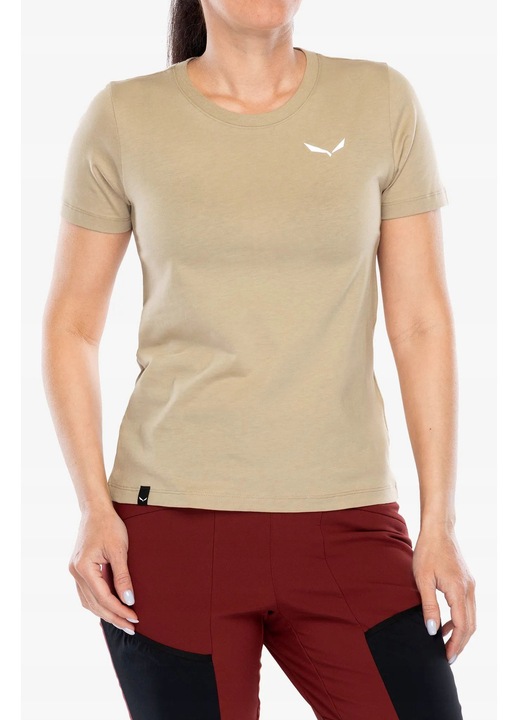 Tricou sport dama Salewa Eagle Nature, bej, bumbac si TENCEL lyocell, croiala clasica, 2XS INTL